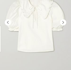 Reformation Lodge ruffled tie-neck organic cotton-